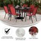 Flash Furniture Brazos 7 Pc Patio Dining Set w/Tempered Glass Patio Table and 6 Chairs w/Red Flex Comfort Material TLH-94B-303CRD-GG - alternate 5